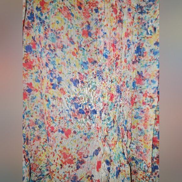 Sheer Polyester button down tank, 1X - Picture 3 of 4